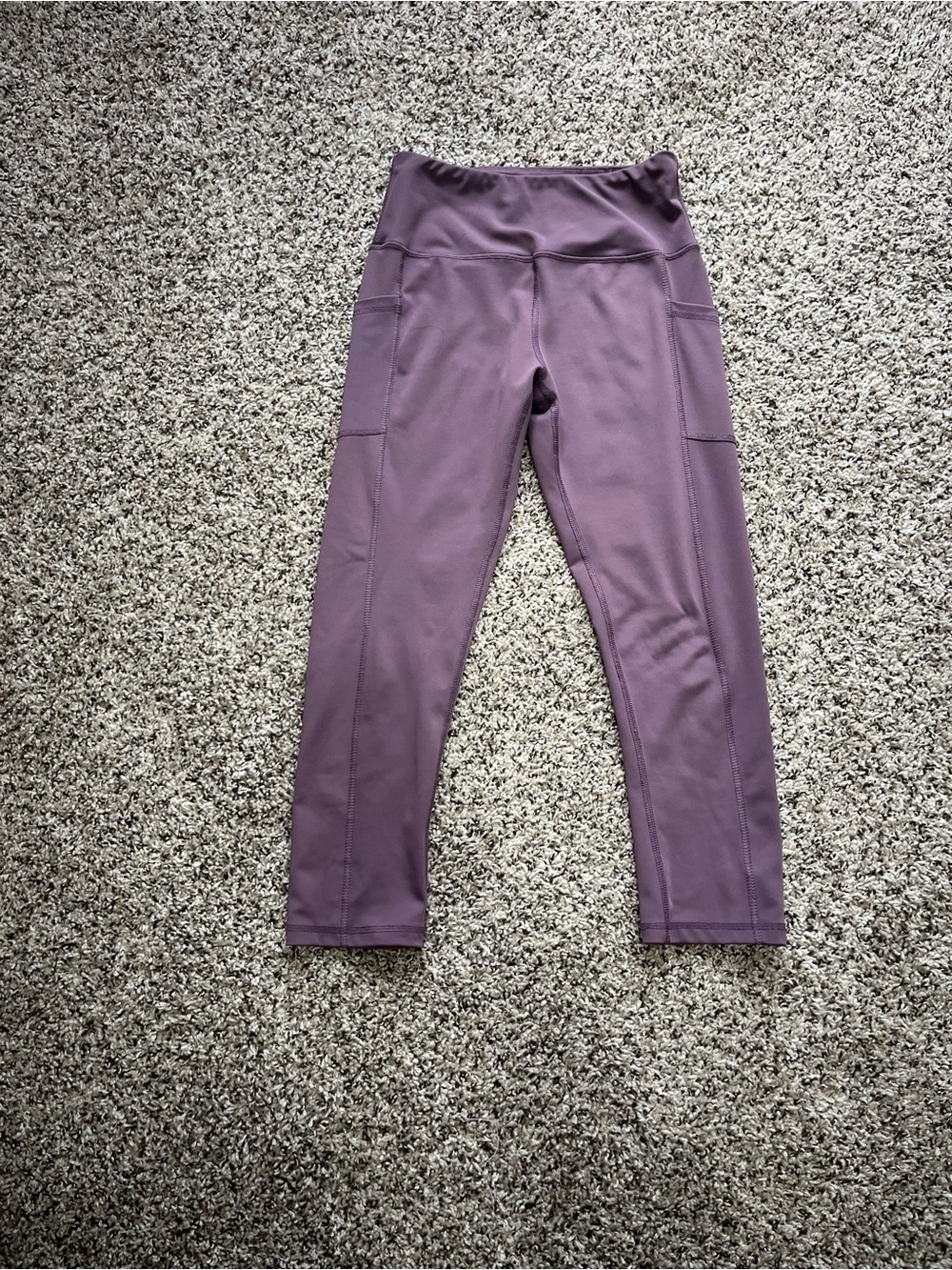 Beverly Hills Polo Club Mauve High-Waist Leggings with Side Pockets